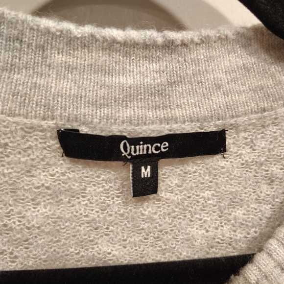 Quince Gray Textured Knit Wool Alpaca Blend Pullover Sweater Sz M Preppy Casual - Picture 2 of 7